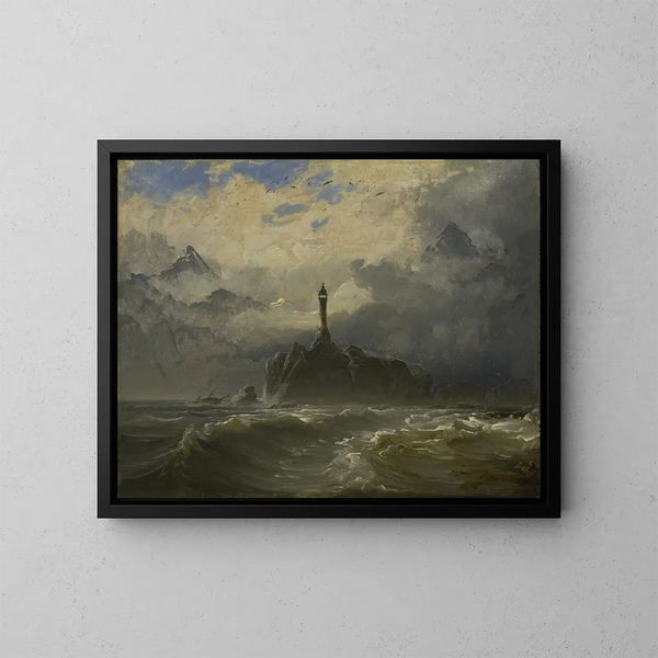Zeilkunstdruk Marine - Peder Balke — ingelijst kunstwerk aan de muur