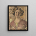 portret van een vrouw, waarschijnlijk Anna Vilhelmine Johanne Dorthea Halberg, later getrouwd met Bjørner Larsen - Peder Severin Krøyer — ingelijst kunstwerk aan de muur