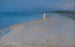 Zomeravond aan het zuidenstrand van Skagen, studie van Anna Ancher en Marie Kryer - Peder Severin Krøyer — weergave van het kunstwerk