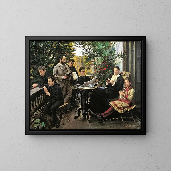 Portret van de familie Hirschsprung - Peder Severin Krøyer — ingelijst kunstwerk aan de muur