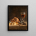 Still life with roasted poultry and wine glass - Pehr Hilleström — framed artwork on a wall