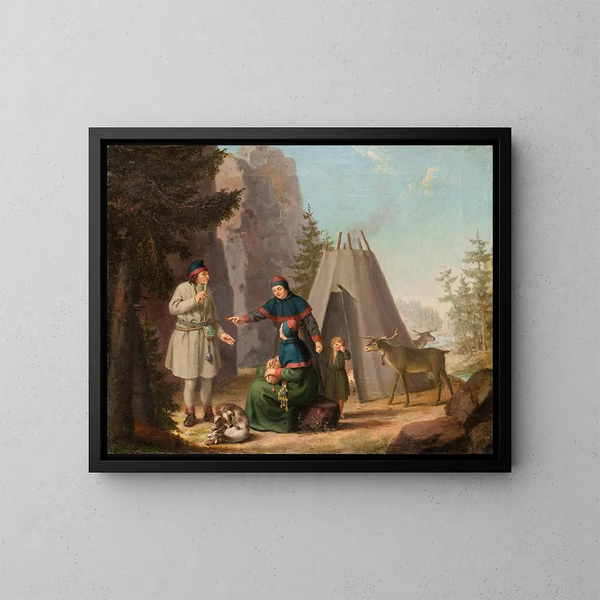 De kostuums van de Lappen - Pehr Hilleström — ingelijst kunstwerk aan de muur