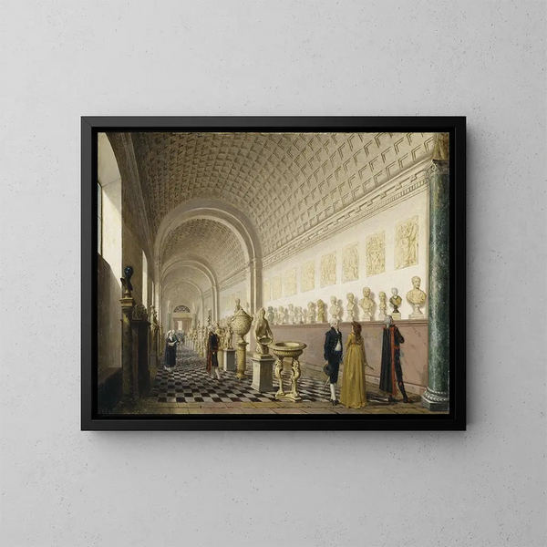 De binnenkant van de galerie van het Koninklijk Museum in het Koninklijk Paleis van Stockholm - Pehr Hilleström — ingelijst kunstwerk aan de muur