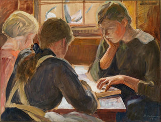 Pekka Halonen - Children reading.webp