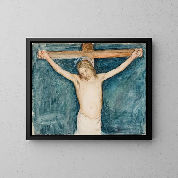 Kruisiging - Pekka Halonen — ingelijst kunstwerk aan de muur