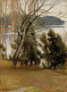 Zuilen in de herfst - Pekka Halonen — weergave van het kunstwerk