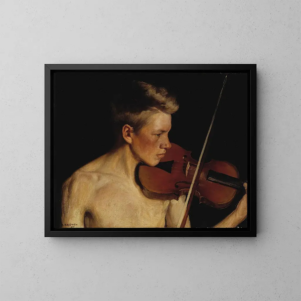 De violist - Pekka Halonen — ingelijst kunstwerk aan de muur