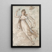a floating woman in the sky observed by a cherub - Peltro William Tomkins — framed artwork on a wall