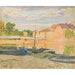 Reproductie van het schilderij van Péniches aan de oever van de Marne - Henri Lebasque