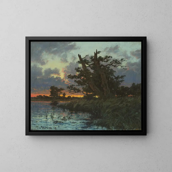 Landschap na zonsondergang - Per Ekström — ingelijst kunstwerk aan de muur