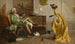 Peg Woffington die een excentrieke kattenliefhebber bezoekt - Percy Thomas Macquoid — weergave van het kunstwerk