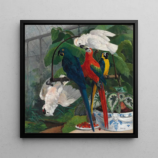 Perroquets dans une serre tropicale - Filippo Palizzi