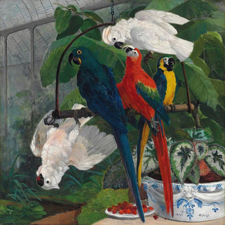 Perroquets dans une serre tropicale - Filippo Palizzi