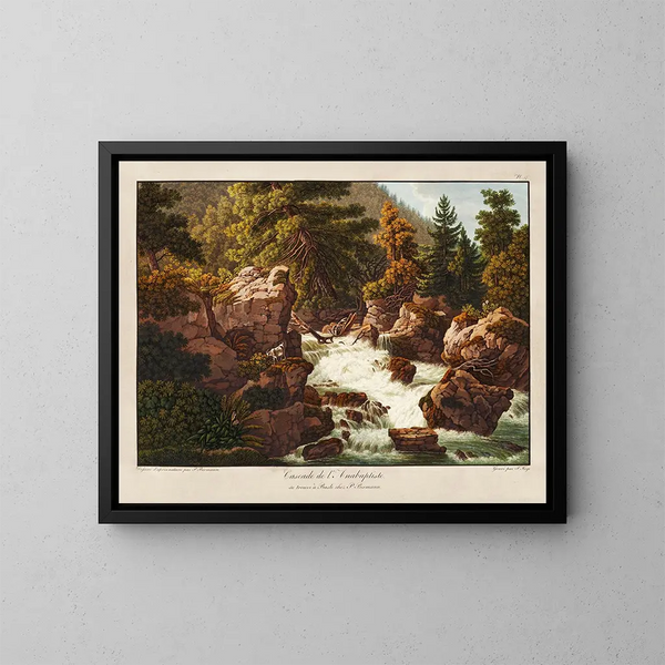 Cascade de l'Anabaptiste - Peter Birmann — ingelijst kunstwerk aan de muur