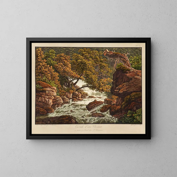 Cascade d'eau Chéret - Peter Birmann — ingelijst kunstwerk aan de muur