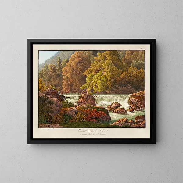 Cascade achter de Martinet - Peter Birmann — ingelijst kunstwerk aan de muur