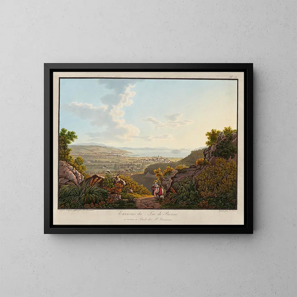 Omgeving van het meer van Bienne - Peter Birmann — ingelijst kunstwerk aan de muur