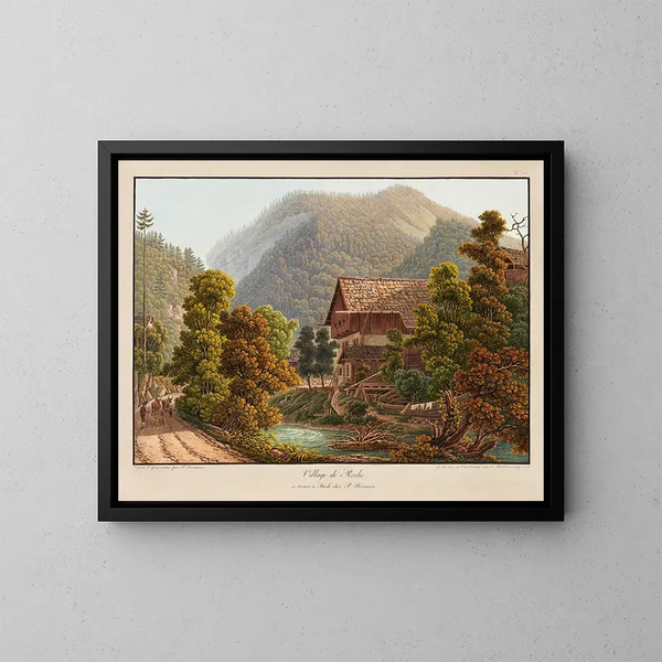 Dorp van Roche - Peter Birmann — ingelijst kunstwerk aan de muur