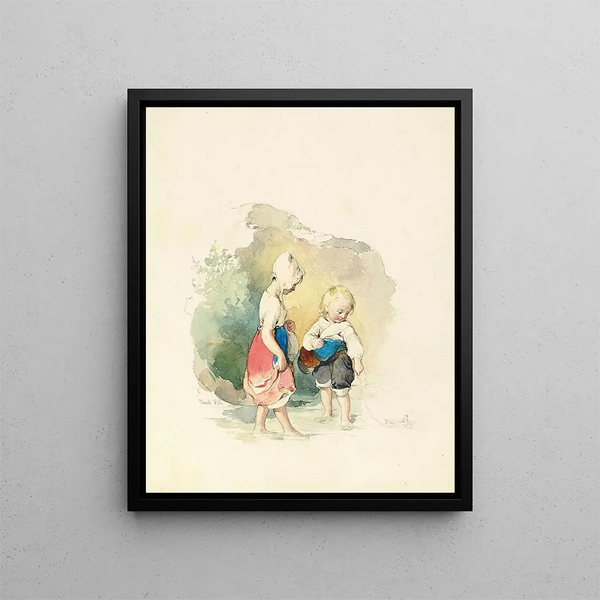 Peter Fendi - Children paddling by the rocks.webp