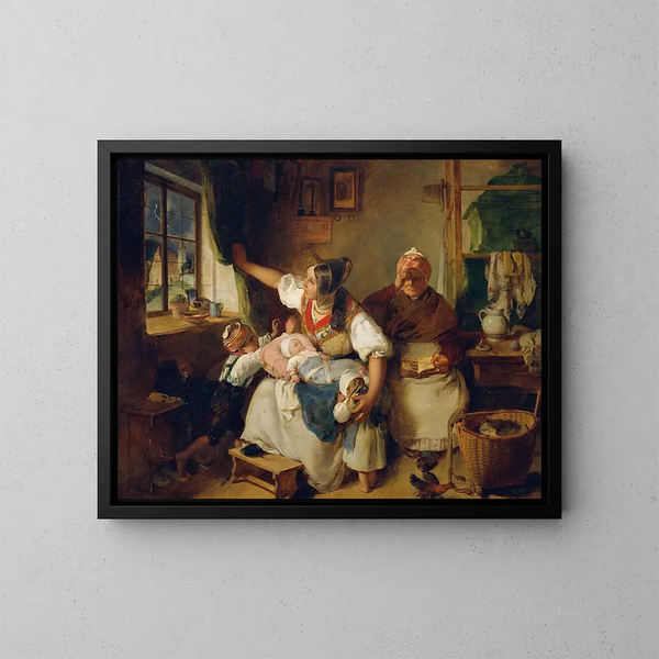 L'orage - Peter Fendi — ingelijst kunstwerk aan de muur