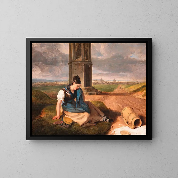 De Melkmeid - Peter Fendi — ingelijst kunstwerk aan de muur