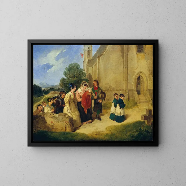 De doopscène - Peter Fendi — ingelijst kunstwerk aan de muur