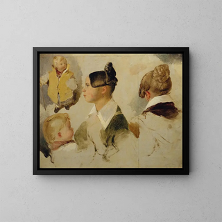 Studie figuratieve - Peter Fendi — ingelijst kunstwerk aan de muur