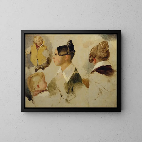 Studie figuratieve - Peter Fendi — ingelijst kunstwerk aan de muur