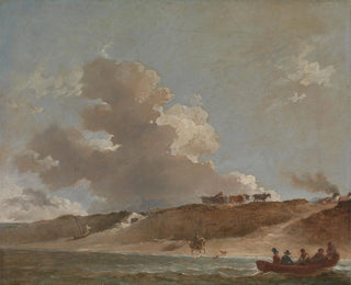 Peter Francis Bourgeois - Coastal Landscape with a Ferry Boat.webp