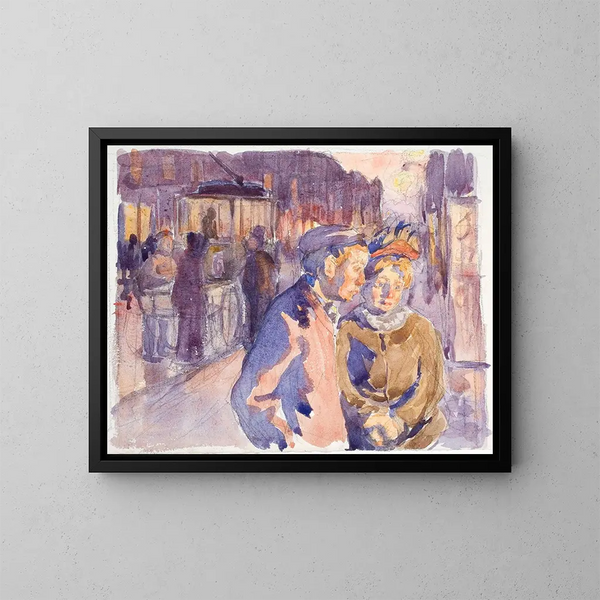 avond bij Fra Enghavevej - Peter Hansen — ingelijst kunstwerk aan de muur