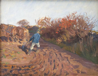 De boer keert zich om - Peter Hansen — weergave van het kunstwerk