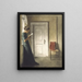 Interior painting with a red shawl - Peter Ilsted — framed artwork on a wall