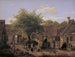 afbeelding van het leven op een boerderij in Sjælland om middernacht - Peter Julius Larsen — weergave van het kunstwerk