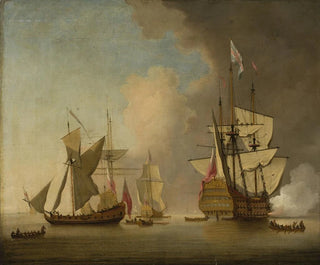 Bateaux en mer - Peter Monamy — weergave van het kunstwerk