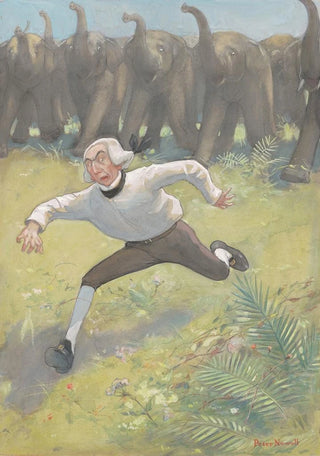 Peter Newell - Man Running From Elephants.webp