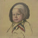 Klein kind met een kleine witte hoed - Jakob Becker — gepresenteerd in een interieur