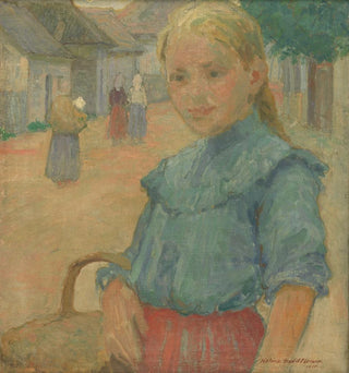 Petite fille avec un panier - Elemér Halsz-Hradil