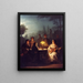 Een zomerse avond bij de lamp en het maanlicht - Petrus van Schendel — ingelijst kunstwerk aan de muur