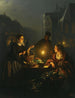 Een groenteboer op de Groenmarkt in Den Haag - Petrus van Schendel — weergave van het kunstwerk