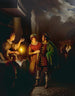Een peperkoekverkoper bij het licht van kaarsen - Petrus van Schendel — weergave van het kunstwerk