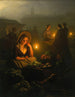 van het nachtelijke marktplein van Amsterdam met het Dam-paleis en de Nieuwe Kerk op de achtergrond - Petrus van Schendel — weergave van het kunstwerk
