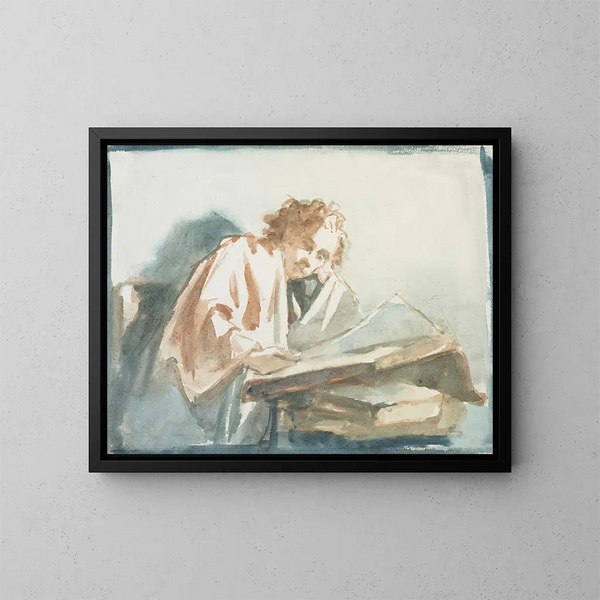 Een student - Petrus van der Velden — ingelijst kunstwerk aan de muur