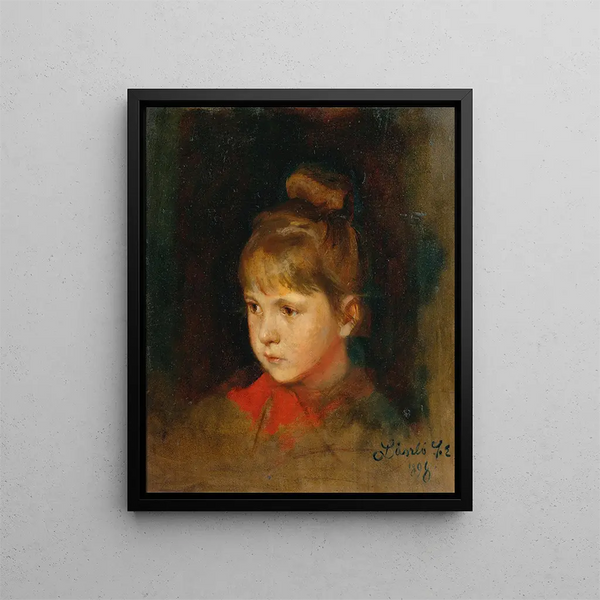 Philip Alexius de Lszl - A Blonde Girl with red bow.webp