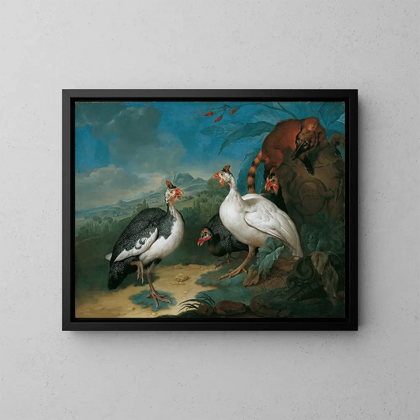 Perlhühner en Nasenbrüche - Philipp Ferdinand de Hamilton — ingelijst kunstwerk aan de muur