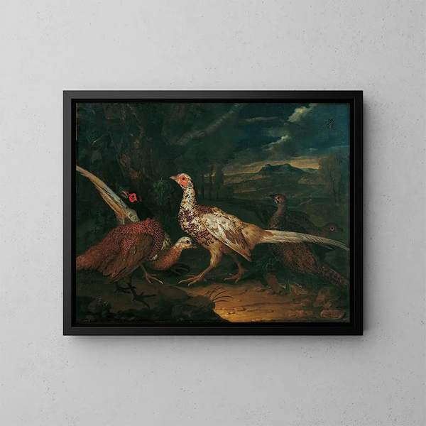 Fazanten - Philipp Ferdinand de Hamilton — ingelijst kunstwerk aan de muur