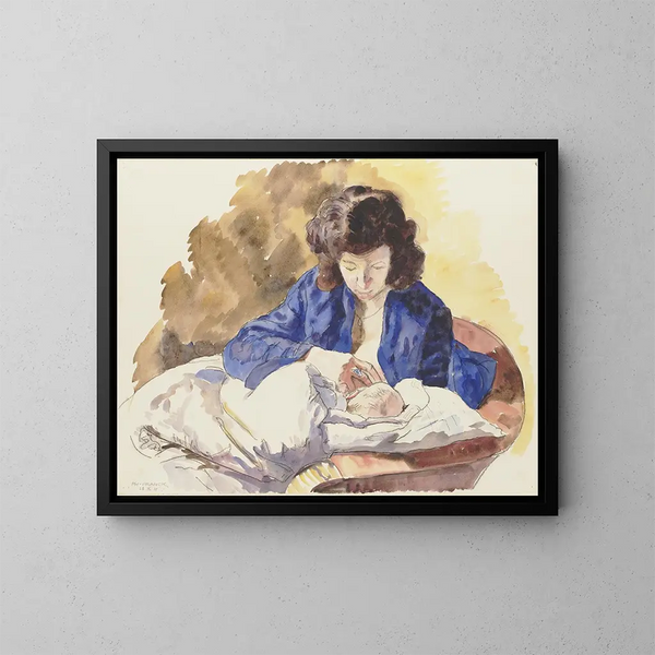 Moeder en kind - Philipp Franck — ingelijst kunstwerk aan de muur