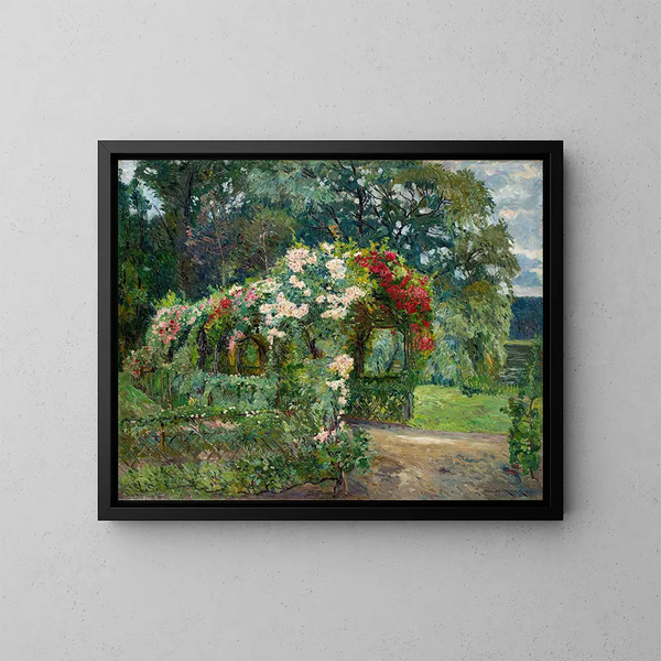 Rosenlaube dans le jardin de Richter - Philipp Franck — ingelijst kunstwerk aan de muur