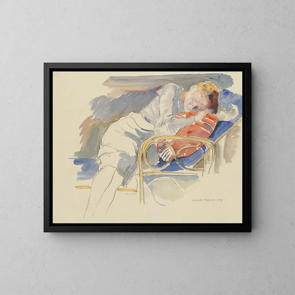 Vrouw die slaapt - Philipp Franck — ingelijst kunstwerk aan de muur