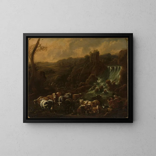 Philipp Peter Roos - Cattle at the waterfall.webp