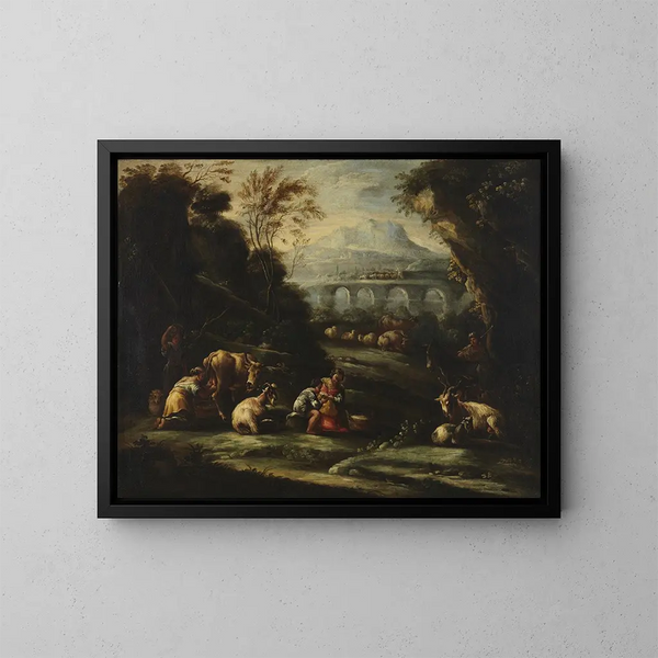 Landschap - Philipp Peter Roos — ingelijst kunstwerk aan de muur